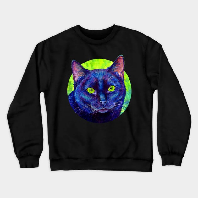 Cat With Green Eyes Crewneck Sweatshirt by oemsanex